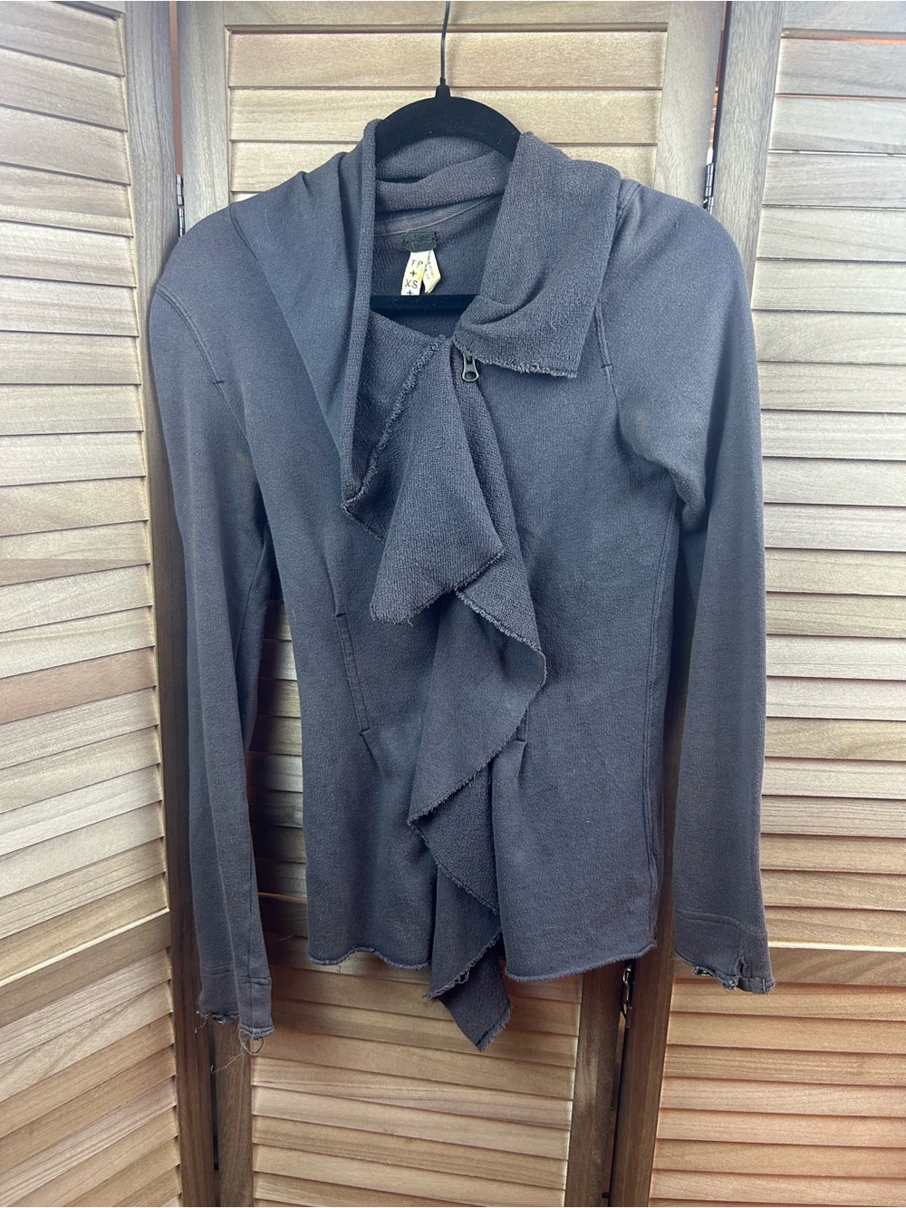 We The Free Free People Gray Asymmetrical Zip Cardigan Jacket XS
